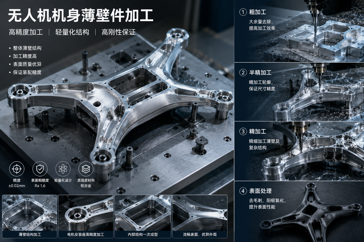 无人机机身薄壁件加工变形：原因和解决方案