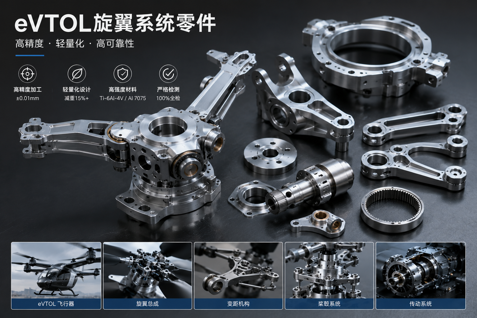 eVTOL旋翼系统零件的精度要求和加工策略